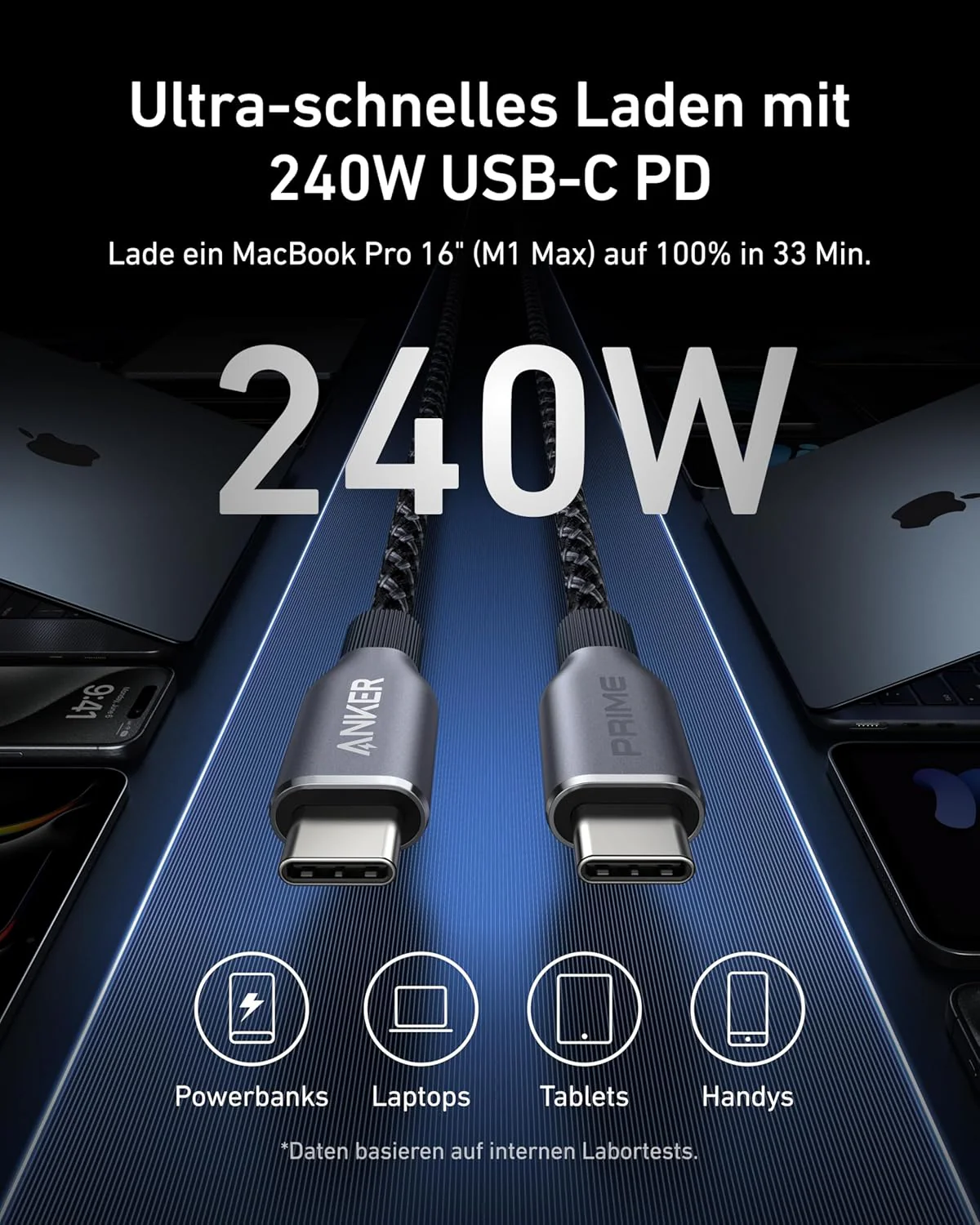 Anker Prime USB-C auf USB-C Kabel (240W, Upcycled-Flechtdesign) - Image 8
