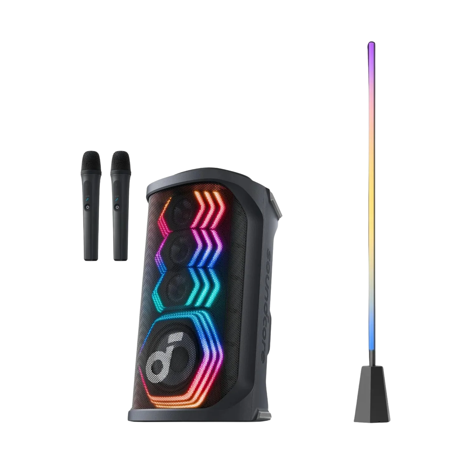 Rave 3S | KI Karaoke Party-Lautsprecher mit 200W Sound + eufy Zimmer-Stehlampe E10